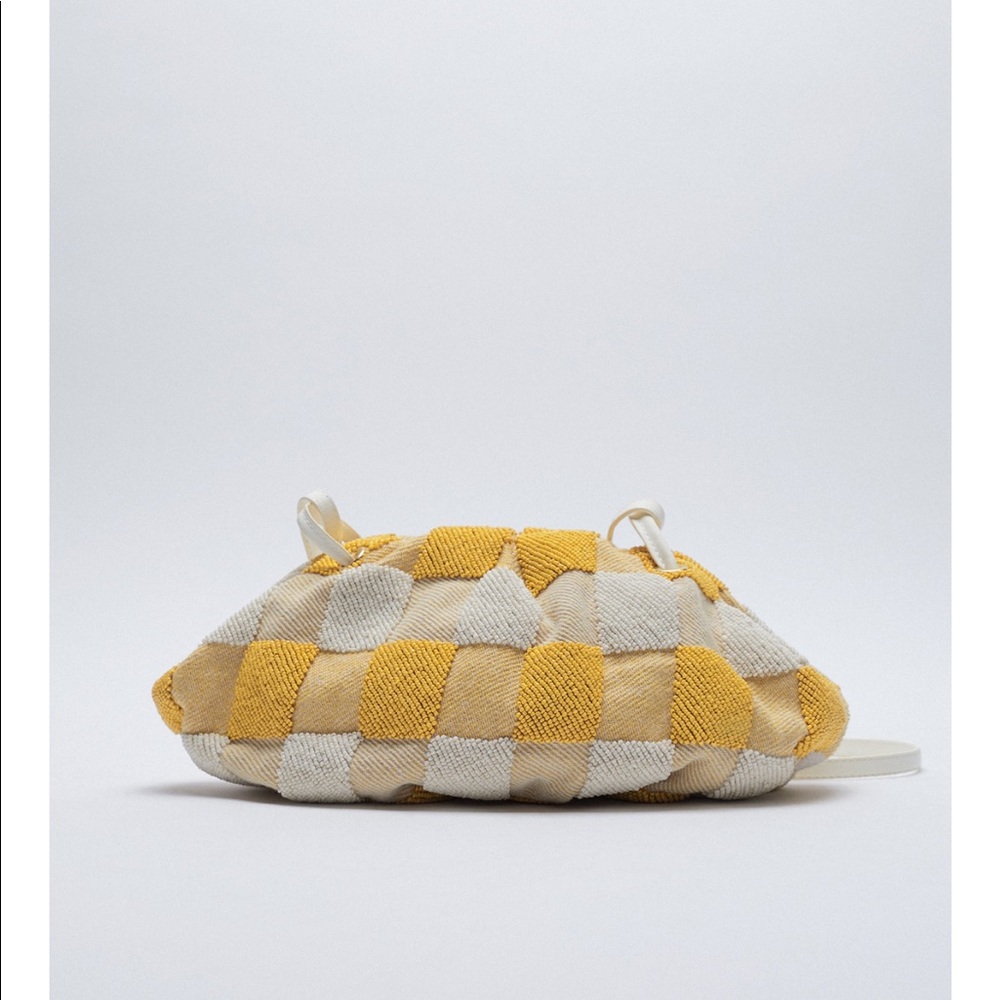 Zara Beaded gingham Crossbody bag